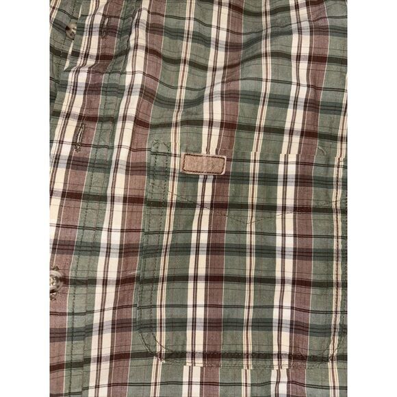 CARHARTT Short Sleeve Plaid Men's Shirt Size L Regular Button Front Read* - Picture 2 of 5